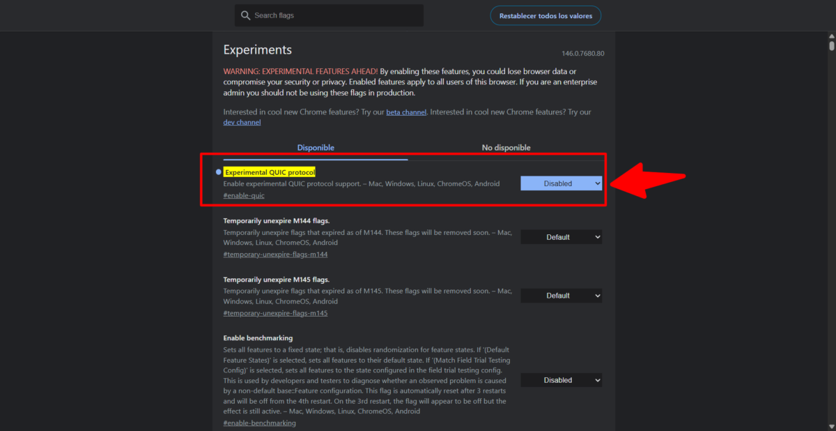 ERR_QUIC_PROTOCOL_ERROR
solucion posible